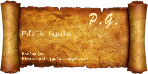 Pók Gyula névjegykártya